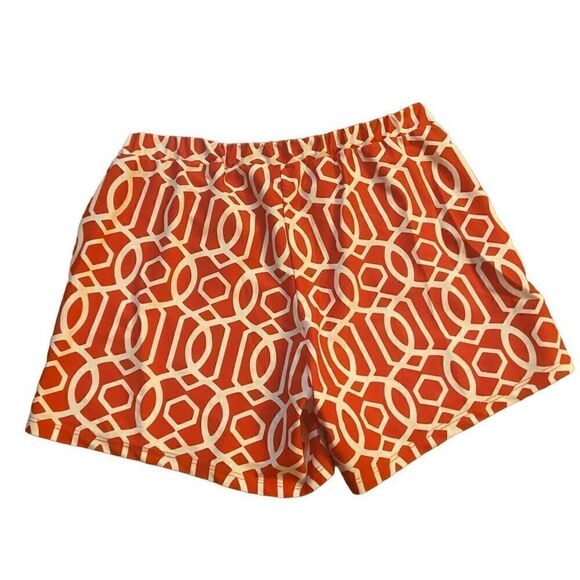 Jude Connally Red & White Geometric Print Shorts Elastic Waist Small - Picture 2 of 6